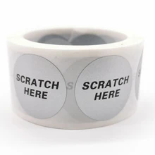 300PCS 1"Inch Scratch Off Stickers Round 25mmSCRATCH HERE Blank For Secret Code Cover Home Game Wedding Message