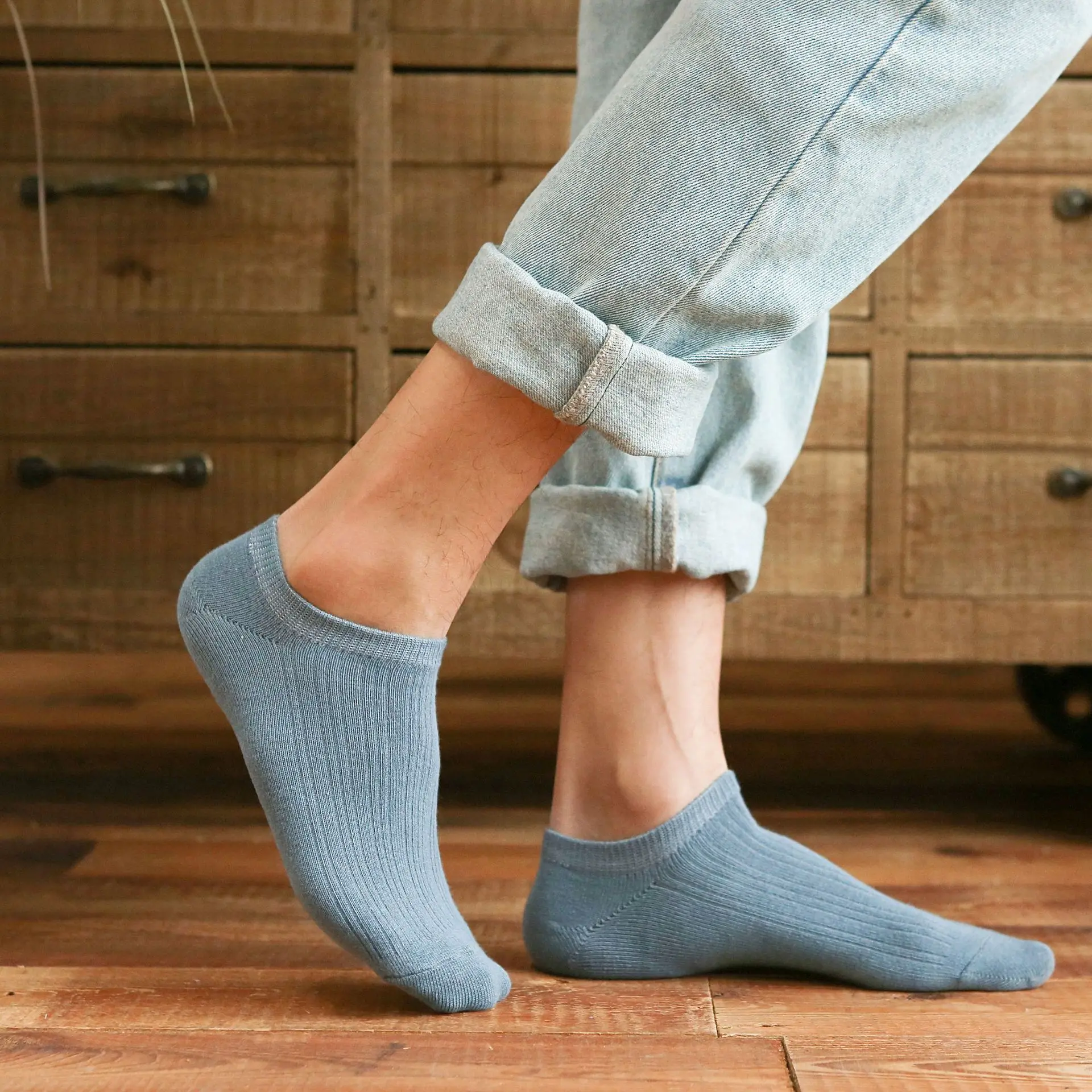 5 Pairs Men Socks New Spring summer Products Pure Color The Shallow Mouth Soft Breathable Cotton Breathable Wholesale