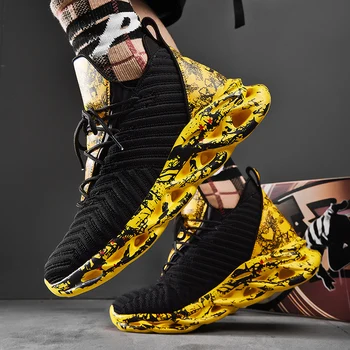 

New Outdoor Sports Running Shoes for Men No-slip Sneakers Lace-up Breathable Casual Athietic Increase Footwear zapatos de hombre