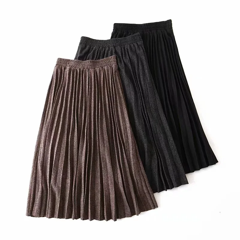 

Ctd-t154 WOMEN'S Dress New Products Elastic High-waisted Slimming Pleated Skirt Skirt
