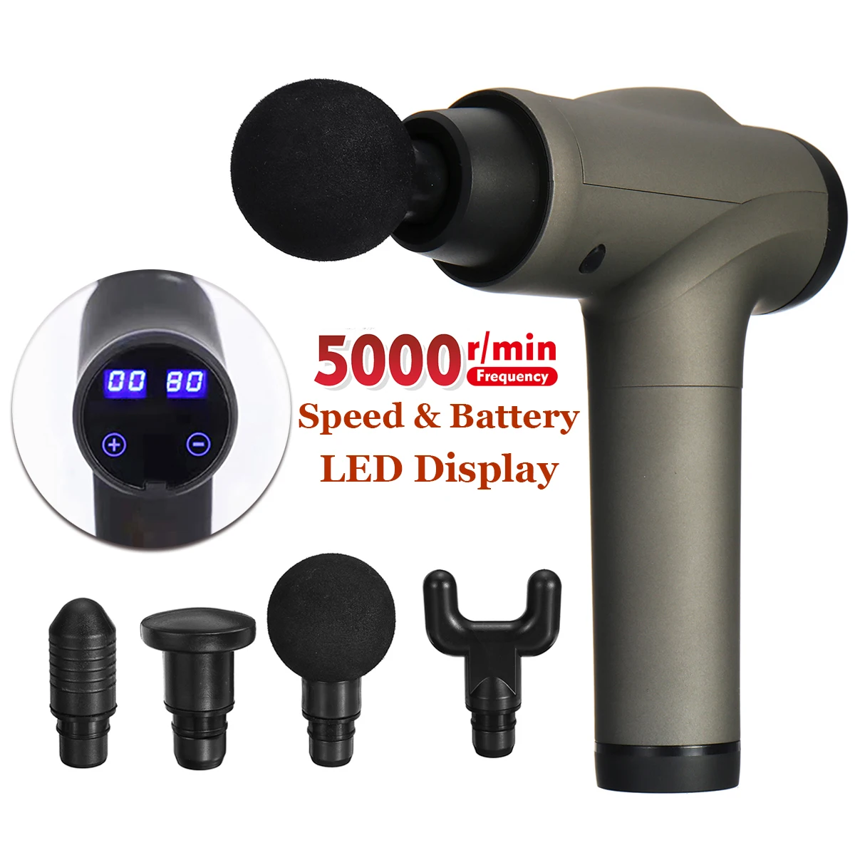 

4 Heads Electric Massage Guns 6 Gear Smart Touch 5000 r/min Muscle Massager Deep Vibration Muscle Relaxation Fascia Guns