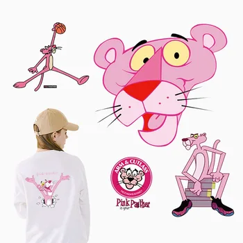 

Pink Panther Patch Iron-on Transfers for Parent-child Clothing Applique Heat Transfer Vinyl Thermo Stickers Stripes on Clothes