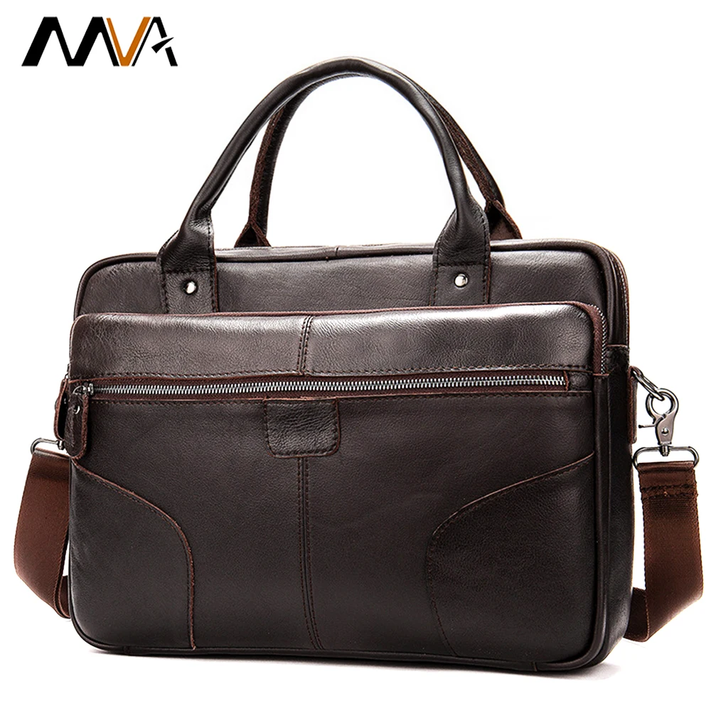 MVA Genuine Leather Men's Briefcase Laptop Bags Men's Office Bag For