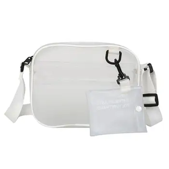 

2020 new 2Pcs/Set Fashion Women Clear PVC Jelly Cossbody Shoulder Bag Coin Purse Clutch