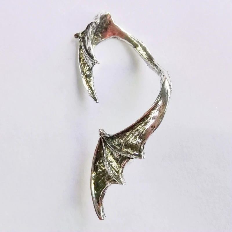 AntiqueSilver Dragon Готический панк Дракон крыло манжеты Ушная клипса серьги Унисекс В Форме Дракона ухо гвоздь манжеты Серьги для женщин модные ювелирные изделия 1 шт - Окраска металла: AntiqueSilver Dragon
