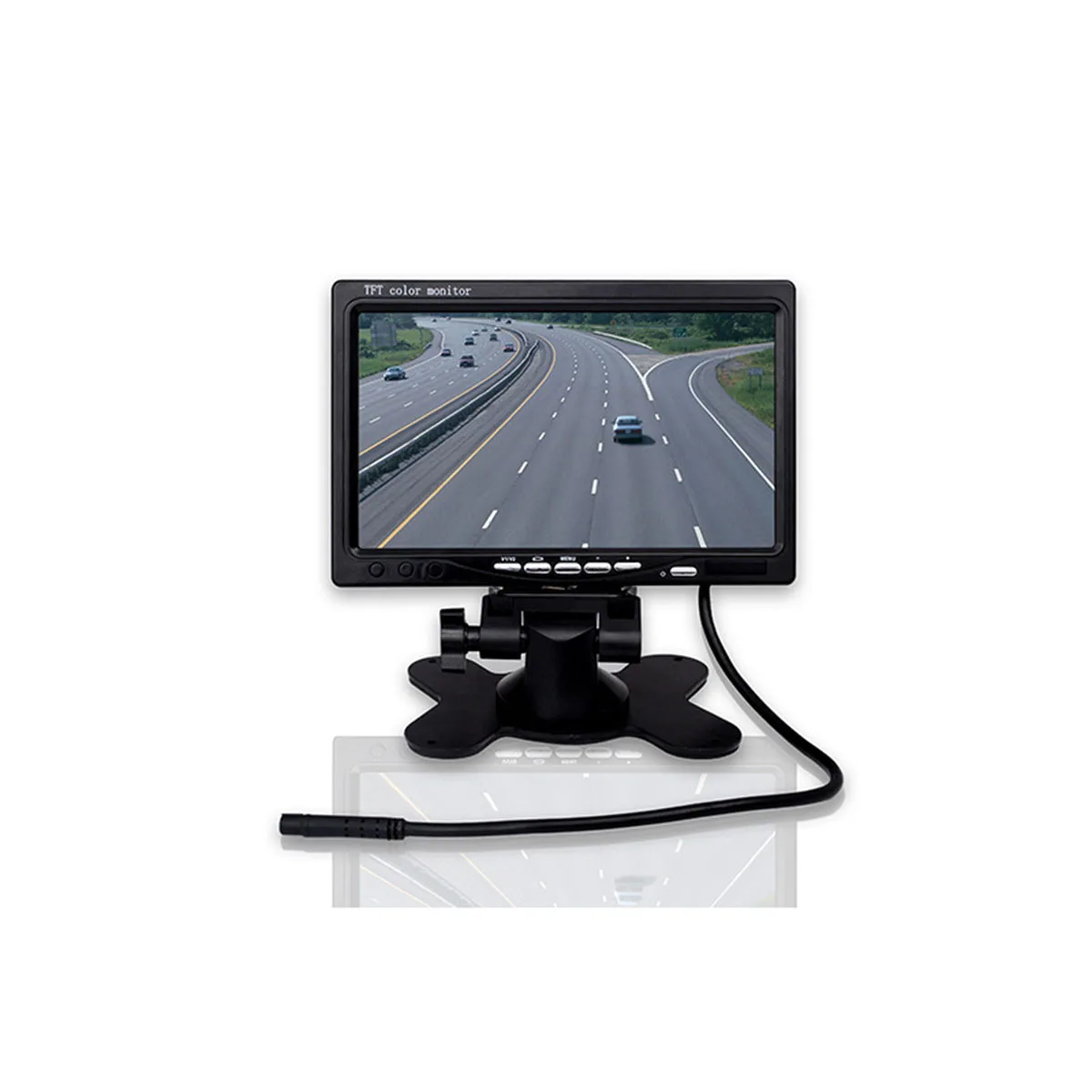 " TFT-LCD цвет 2 видео вход заднего вида автомобиля 12 В подголовник автомобиля монитор 7 дюймов DVD VCR монитор с ИК-пультом дистанционного управления и подставкой