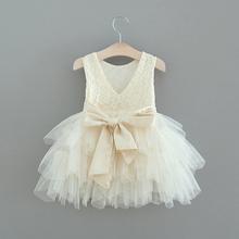 2019 New Lace Tulle Girls Dress Kids Princess Dresses for Girl Party Wedding Dress With Sash Baby Clothes 1-6Y E1952
