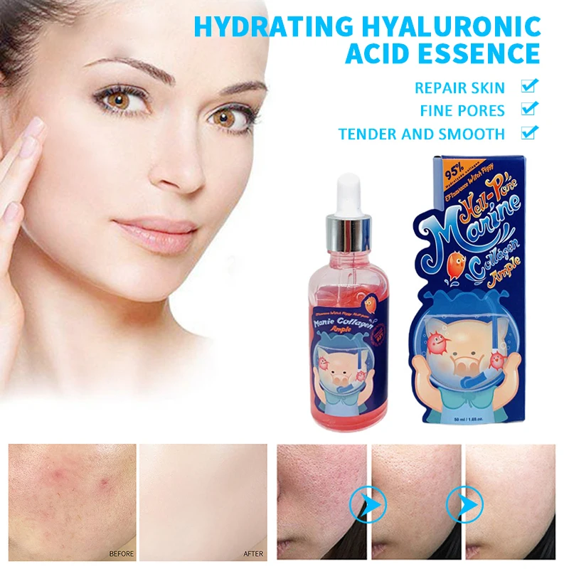 

50ml Korean Face Serum Shrink Pores Hyaluronic Acid Whitening Moisturizing Facial Essence Brighten Skin Tone Skin Care TSLM2