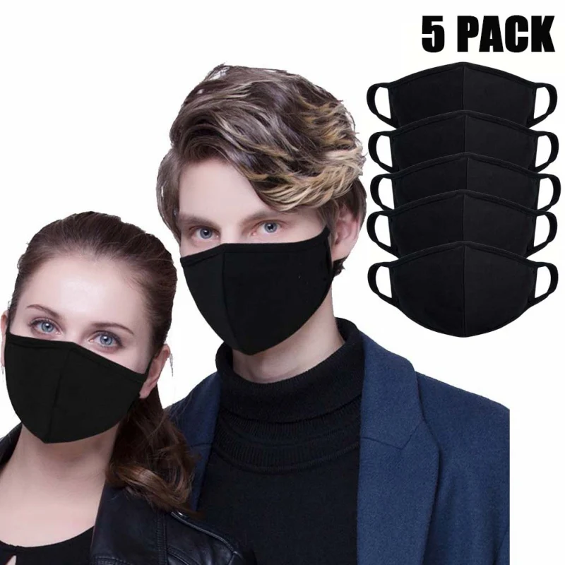 

Unisex Mouth Mask Adjustable Anti Virus Dustproof Face Mouth Mask Black Cotton Face Mask For Cycling Camping Travel