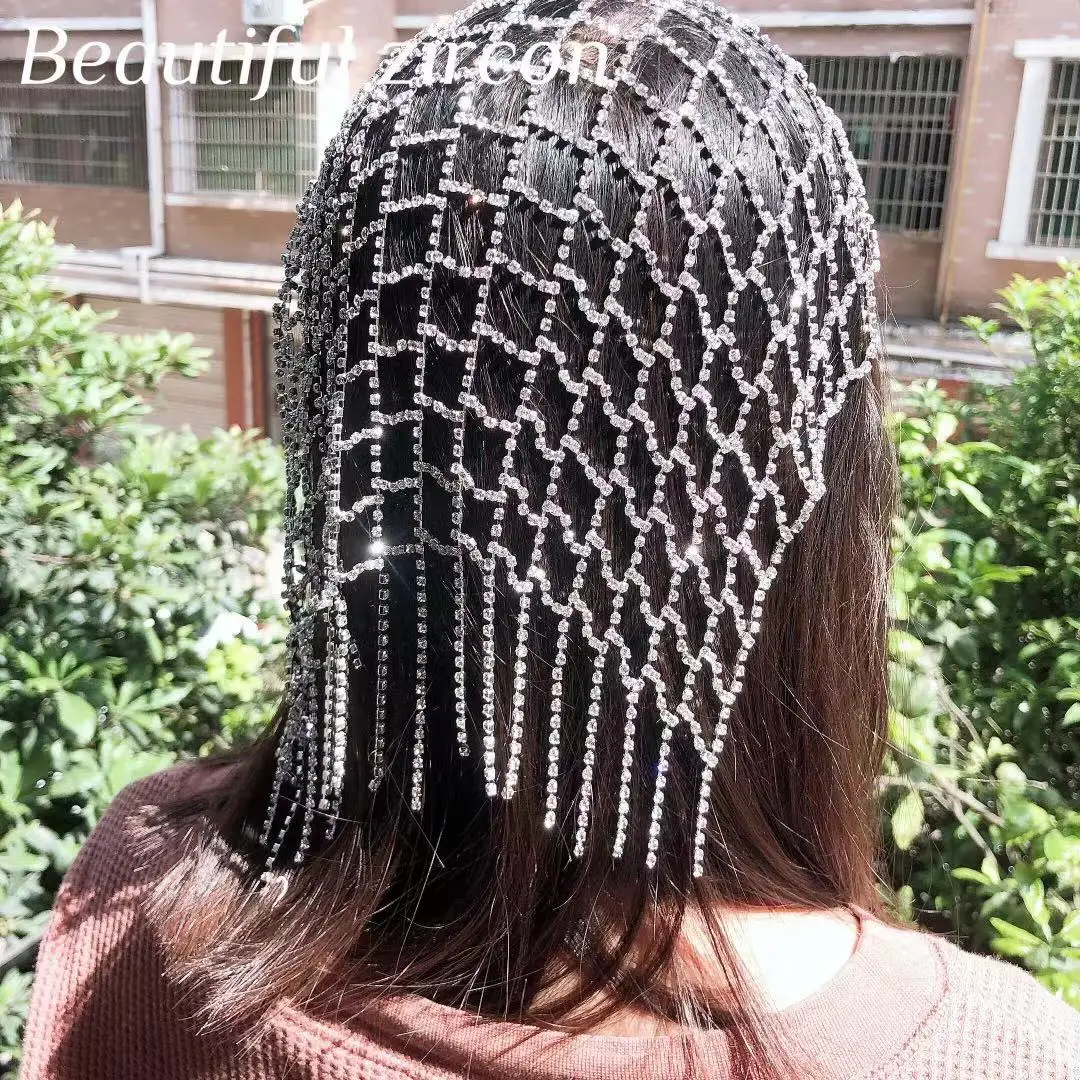 

Bridal Wedding headdress shiny Crystal Rhinestone Jewelry women's hair accessories classic tennis shape headwear accessories