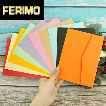 

10pcs Paper Envelopes 10 Candy Colors Party Paper Bag Message Cards Gift Packaging Bags Party Birthday Favor 12.5x17cm