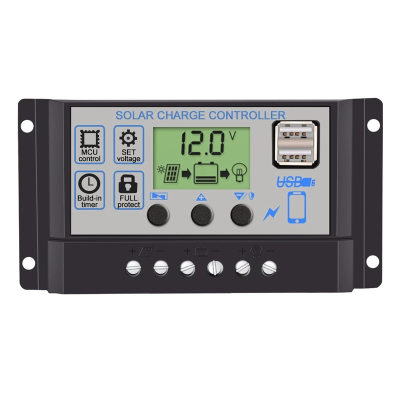 Черные 18V20W солнечные панели+ 60A 12 V/24 V Солнечный контроллер с интерфейсом Usb