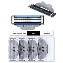 Gilletee 4 шт./лот Mach 3 LayersImported оригинальные картриджи ручной бритвы лезвия для бритья лезвие