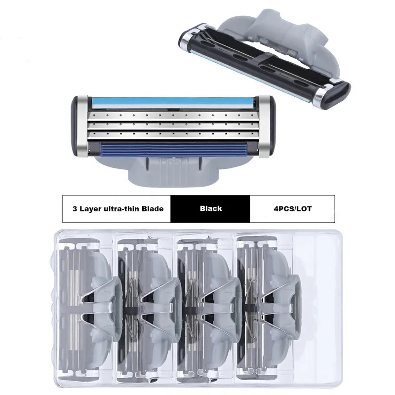 

Gillettee 4Pcs/Lot Mach 3 Layers Cartridges Manual Razor Blades Shaving Razor Blade