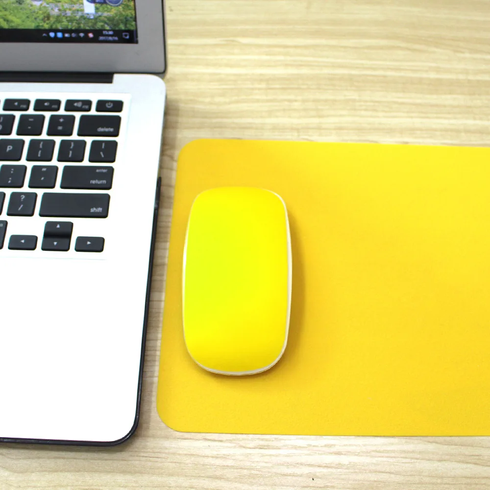 Силиконовый коврик для мыши нескользящий яркий однотонный квадратный домашнего