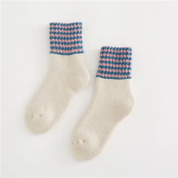 

Wool Striped Socks Autumn Winter Thick Sock Casual Warm Ladies Socks