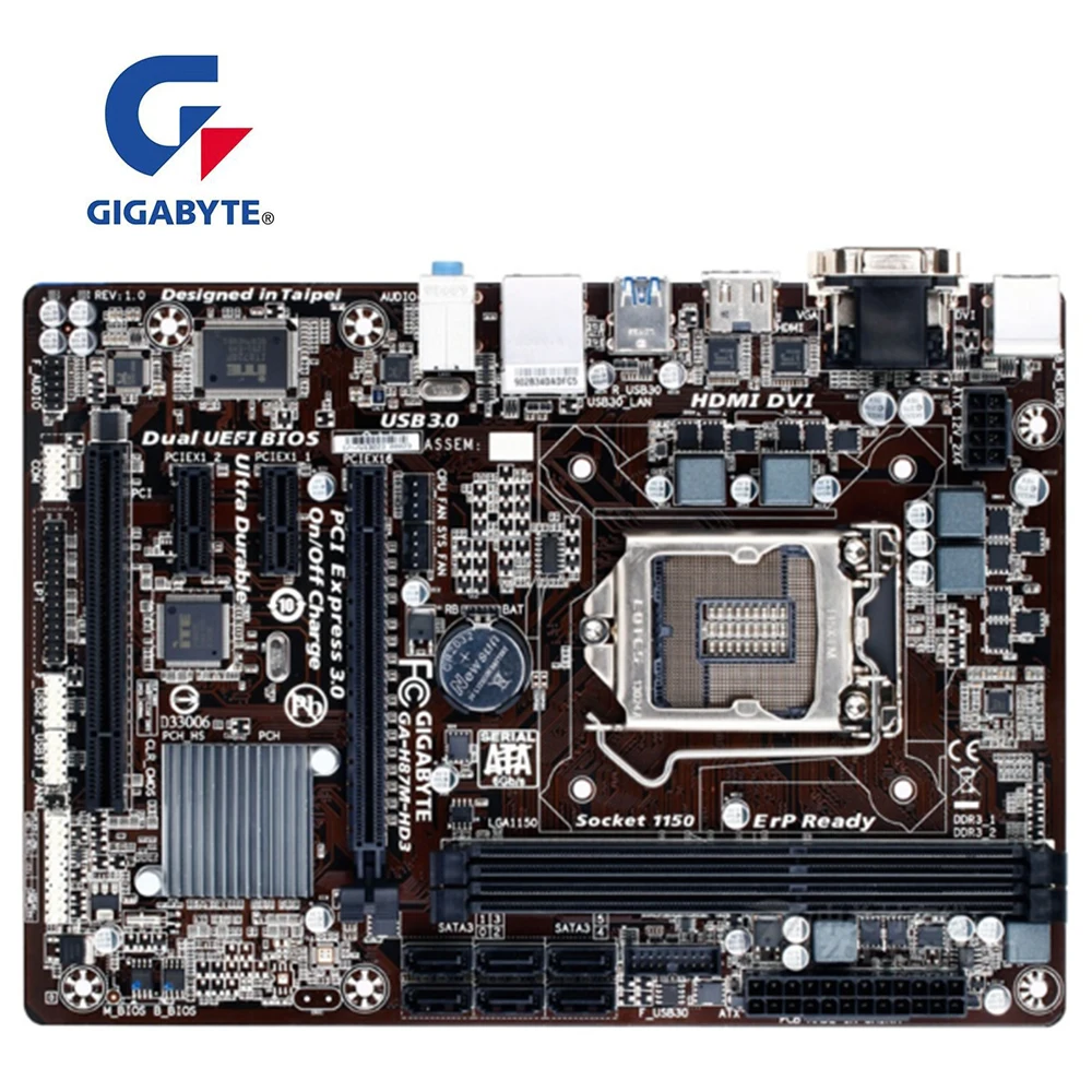 Для GIGABYTE GA-H87M-HD3 Материнская плата Socket LGA 1150 для H87M H87 PCI-E 3 0 оригинальная настольная