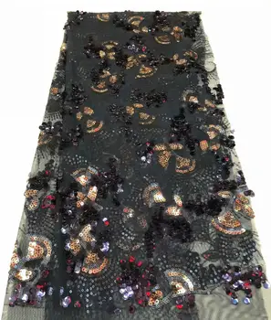 

High Quality 5 yards French Lace Fabric Nigerian Tulle Lace Fabrics For Wedding Dress FR1113