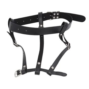 Leather Strap on Bdsm Bondage AV Vibrator Panties Female Masturbator Harness Massage Stick Holder Chastity Belt Sex Toys 3