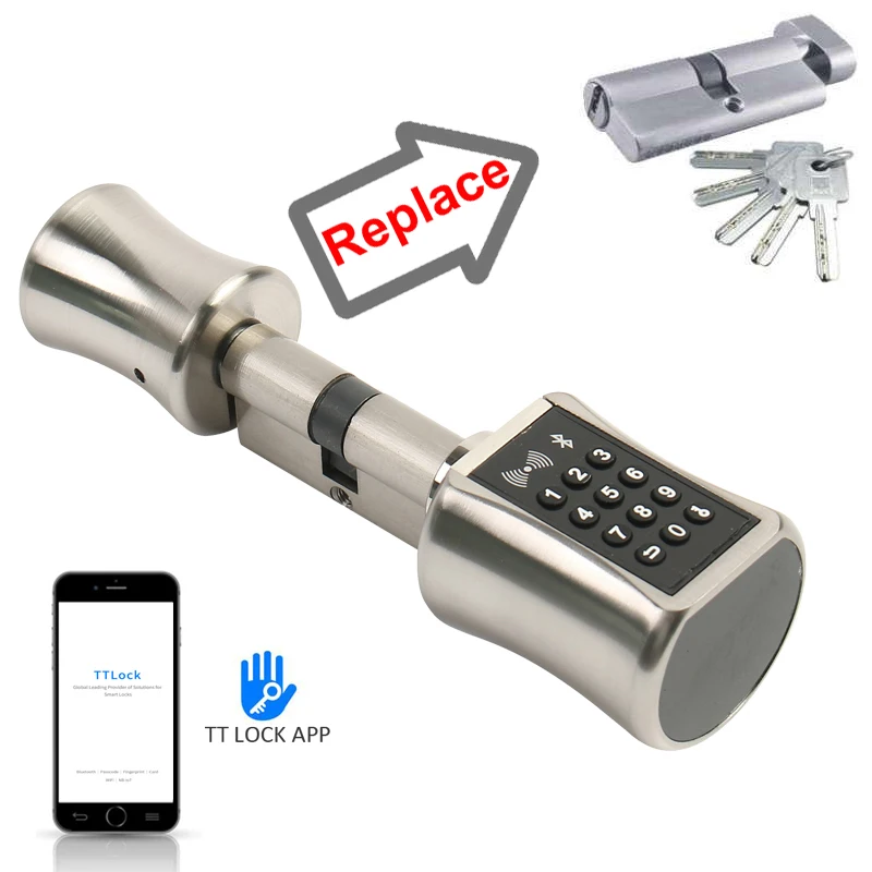 DIY Replacement Smart Door Lock Cylinder Support Mobile Phone APP TT lock Bluetooth 13.56mhz IC Card Digital Unlock DIY Replacement Smart Door Lock Cylinder Support Mobile Phone APP TT lock Bluetooth 13.56mhz IC Card Digital Unlock