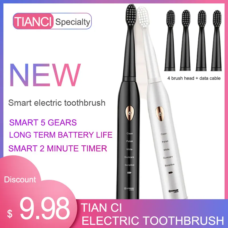 Electric Toothbrush IPX7 Waterproof Automatic Sonic Couple Suit ToothBrush USB Recharge 16 Brush Heads Electric Toothbrush Electric Toothbrush IPX7 Waterproof Automatic Sonic Couple Suit ToothBrush USB Recharge 16 Brush Heads Electric Toothbrush