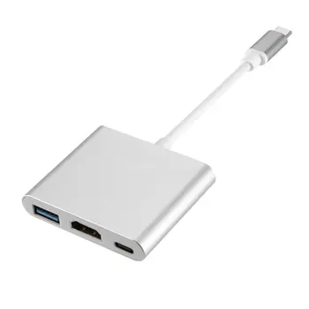 

USB 3.1 Type C to USB 3.0+HDMI+Type C 3 in 1 Charging Adapter Converter Hub Adapter Triple Shielded
