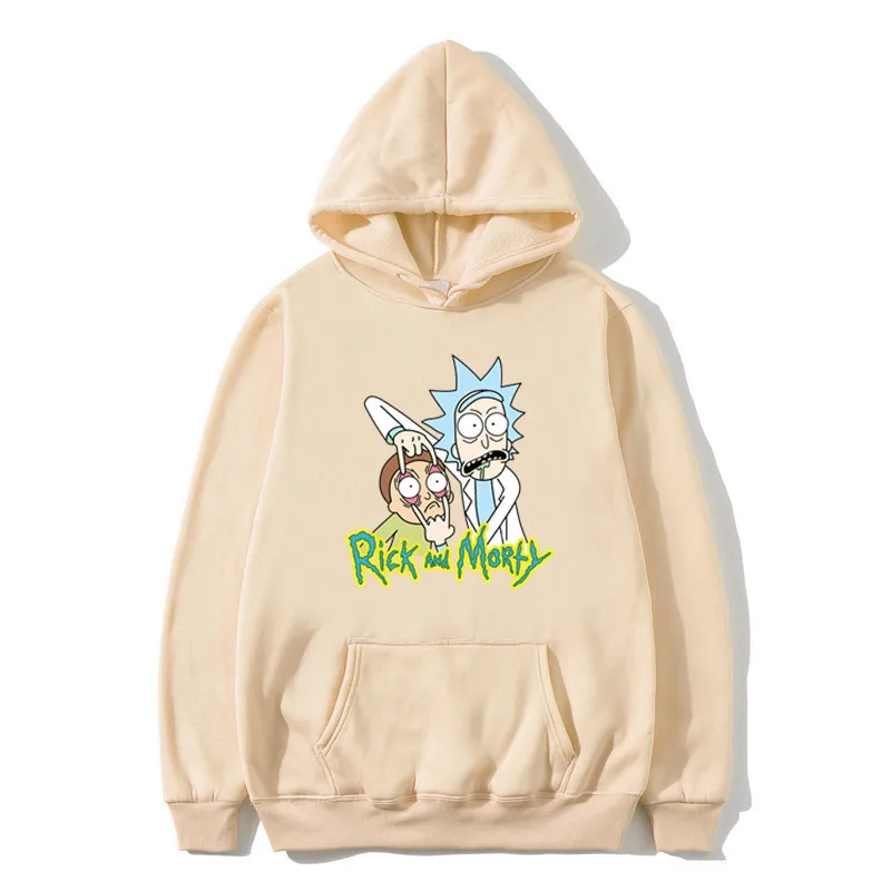 

Mens Rick and Morty Printed Hoody Pullover Man's White Streetwear Harajuku Hooded Cartoon Hoodies and Sweatshirts S -3XL