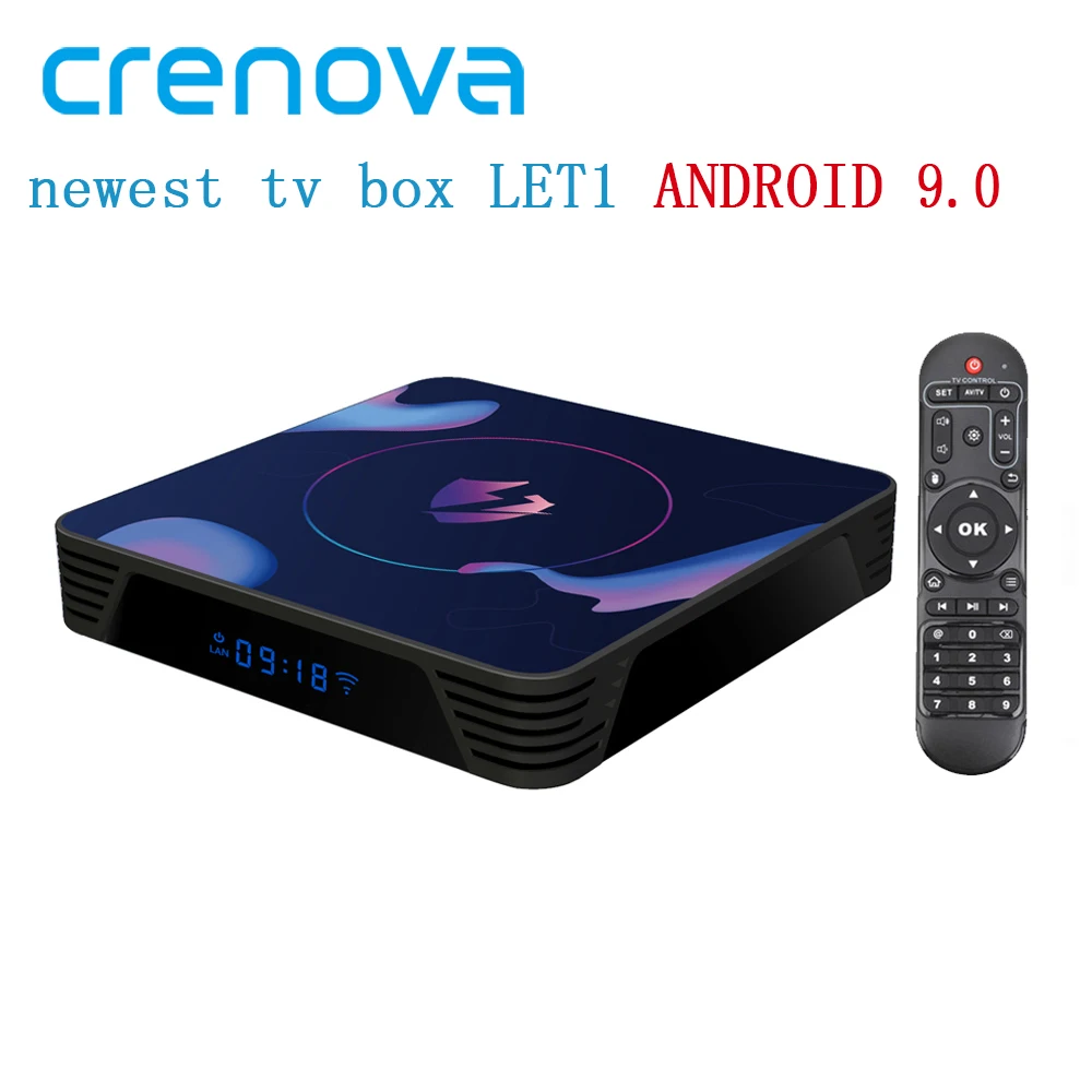 ТВ приставка Crenova LET1 Android 9 0 RK3318 4K DDR3 2 4G/5G WiFi HDMI2.0a 4G ram 64G rom Google Youtube медиальная для