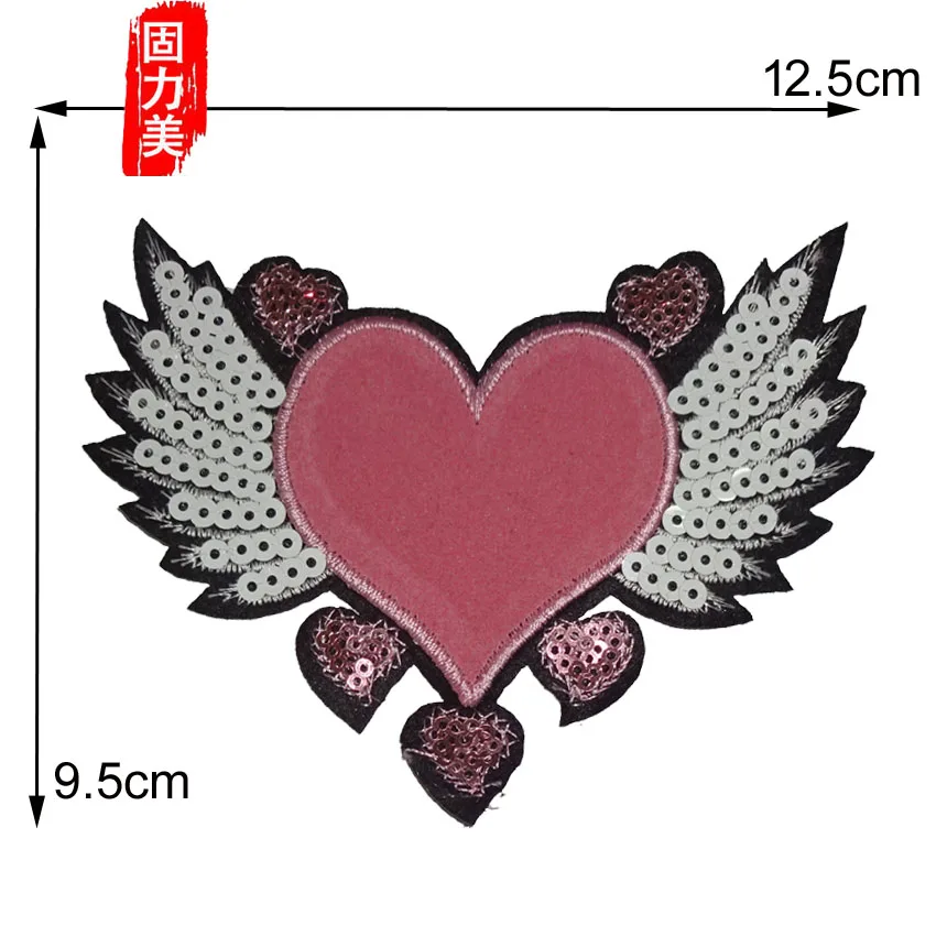 3 шт. блестками &quotкрылья ангела&quot с красное сердце клеевая заплатка Летающий