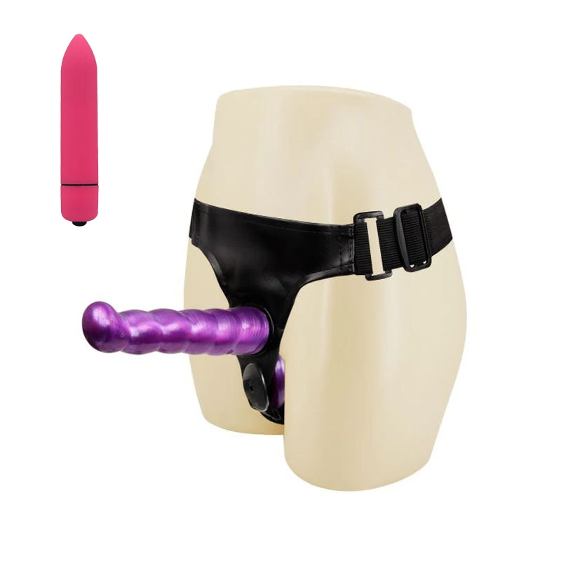 Dildo Bullet Vibrator Sex Toys For Lesbian Ultra Elastic Harness Strap On Dildo Lesbian Couples Sex Products