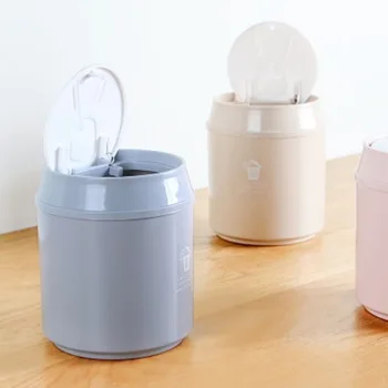 

Garbage Can Household Living Room Push Creative Desktop Trash Bin Small Garbage Can Mini Desktop Garbage Storage Container