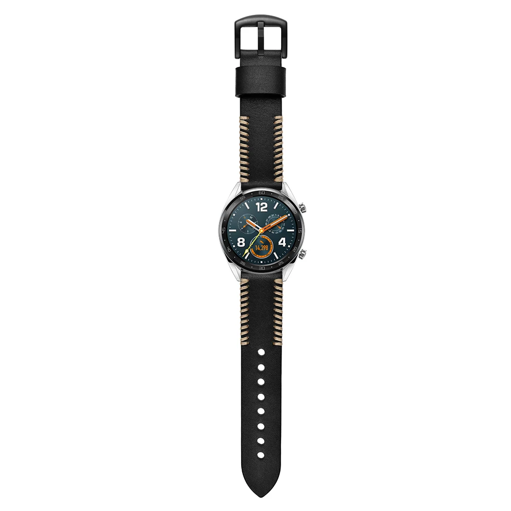 Кожаный ремешок для samsung gear S3 Frontier Galaxy watch 46 мм huawei watch GT band 22 мм Watch band Honor Magic Watch Bracelet