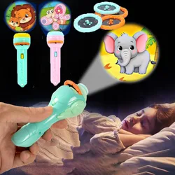 Lampe de poche pour enfants, jouets pour filles, veilleuse, joli dessin animé, livre d'histoire, projecteur, lampe torche, jouet d'éducation précoce 
