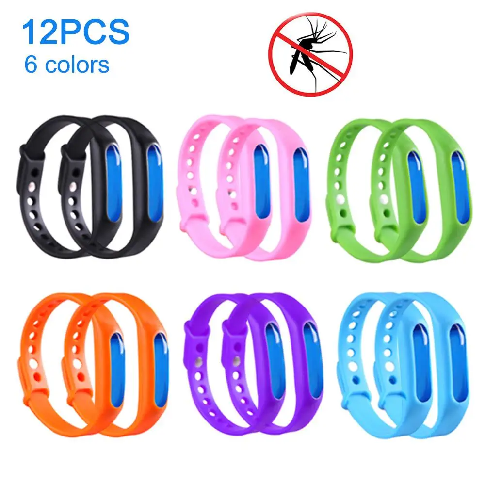 12pcs Ultrasonic Anti Mosquito Waterproof Bracelets Pest Insect Bug Repeller Repellent Wrist