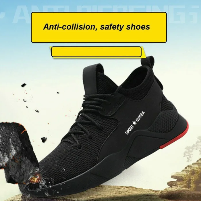 1 Pair Heavy Duty Sneaker Safety Work Shoes Warm Plush Puncture-proof for Men Winter J9