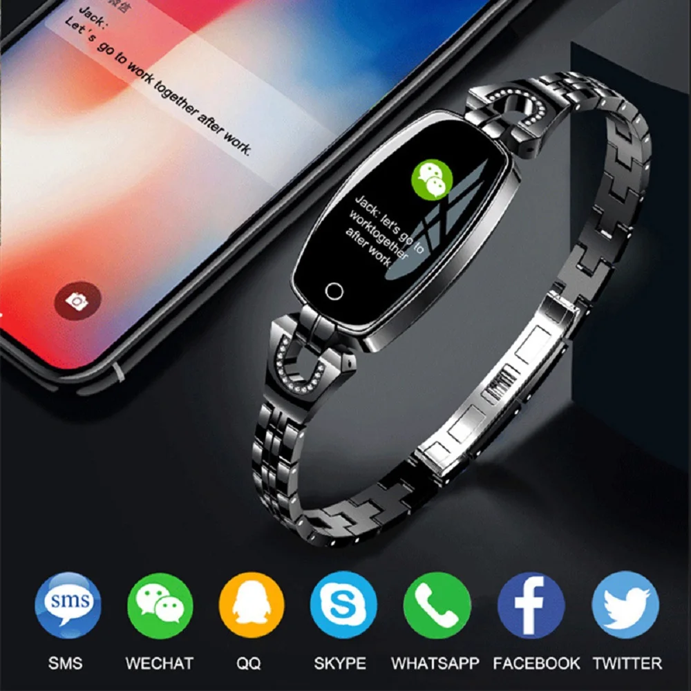 Женские умные часы новинка 2020 Модные металлические с пульсометром и тонометром