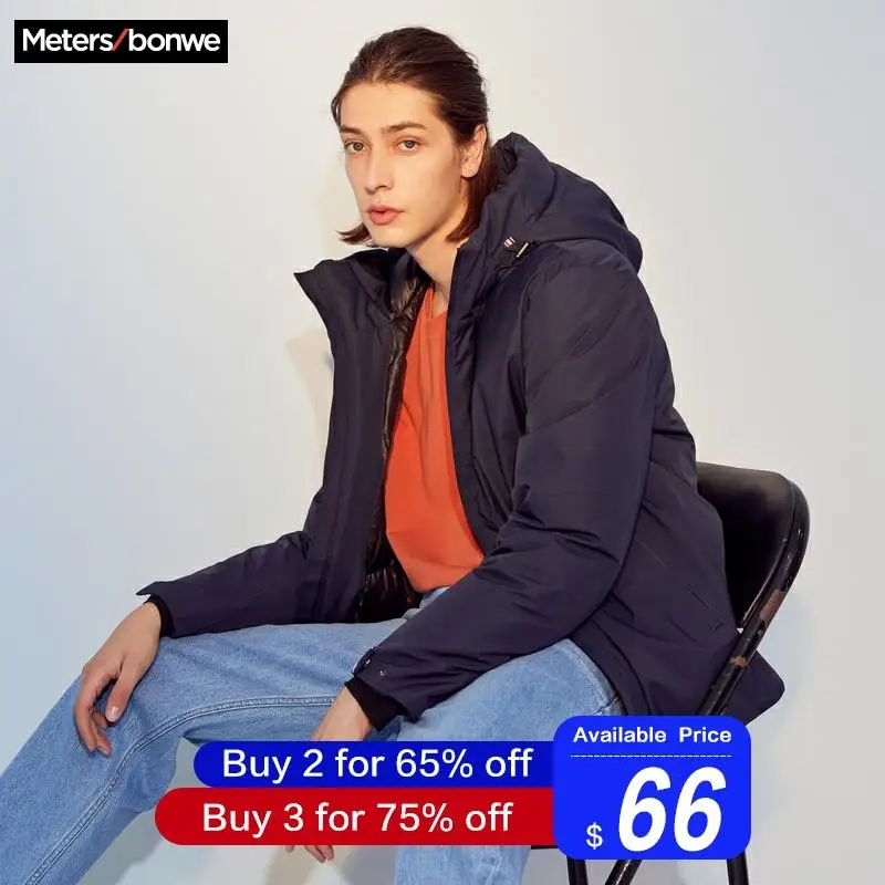Metersbonwe толстый пуховик мужской зимний теплый 90% серый утиный пух пальто Мужское пальто с высоким воротником Верхняя одежда