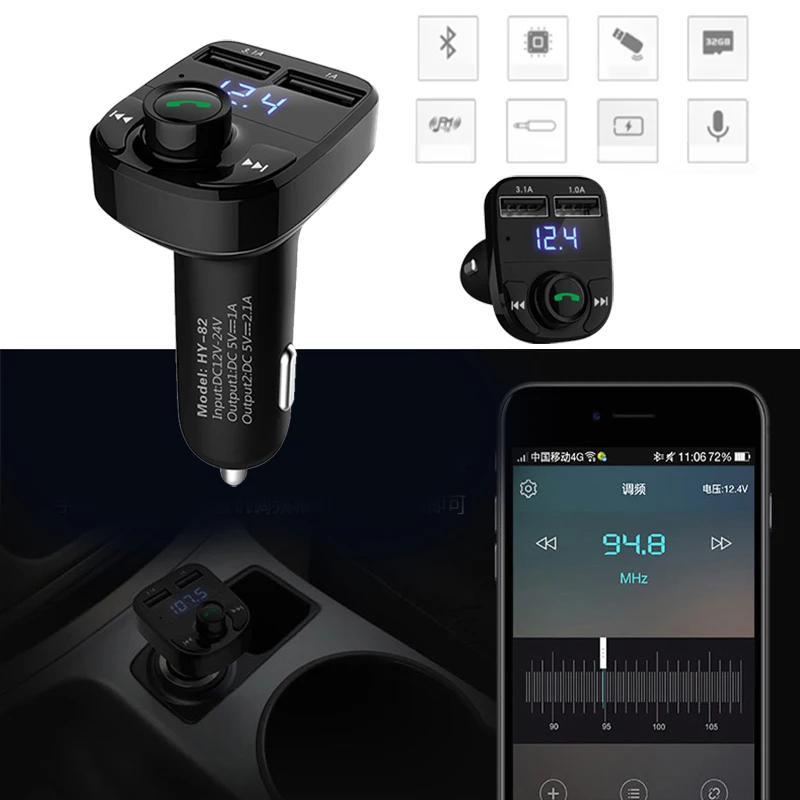 5 в 4.1A Bluetooth V4.0 Двойной USB гибкий автомобильный fm-передатчик MP3-плеер Handsfree стерео музыка Быстрая зарядка Bluetooth приемник