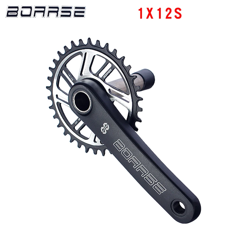 BOARSE Mountain Bike Chainring Crankset Part,170mm, 34T, Singel Disc, 11, 12 Speed, BB Central Axis, Al-Alloy Bicycle Crankset