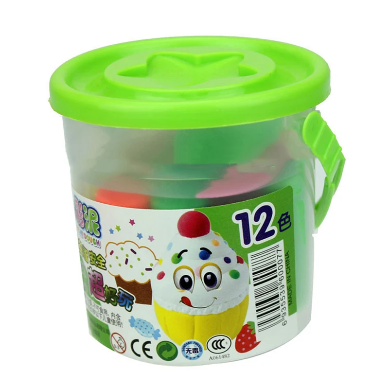 

Children Kids Toys 12 Colors Rubber Mud Clay 3D Plasticine Safety Cutter Modeling Mud DIY Developmental Toys Trainning Hand