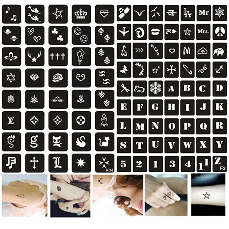 103pcs/set Henna Tattoo Stencil for Women Kids Mermaid Cat Letter Fashion Design Airbrush Stencils for Paiting Glitter Tattoos 103pcs/set Henna Tattoo Stencil for Women Kids Mermaid Cat Letter Fashion Design Airbrush Stencils for Paiting Glitter Tattoos