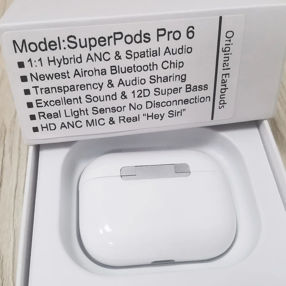 45DB supervainas Pro 6 TWS Dual ANC auriculares Bluetooth inalámbrico auriculares espacial de cancelación del ruido 12DSuper bajo 1562T Chip
