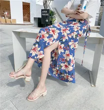 All-match One-piece Skirt Female Summer 2020 New Idyllic Vacation Beach Chiffon Split-wrap Skirt Jfmhrx Woman Skirts