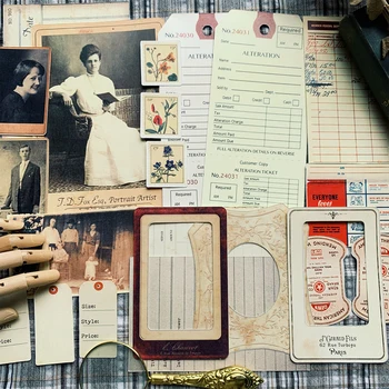 

24Pcs/Pack Vintage European Label Lady Material Sticker DIY Scrapbooking Album Junk Journal Planner Decorative Stickers