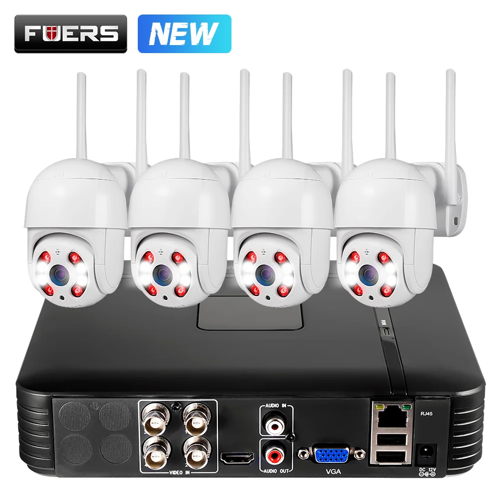 FUERS 4CH CCTV система 4 шт 1080p наружная Всепогодная ip-камера безопасности DVR комплект