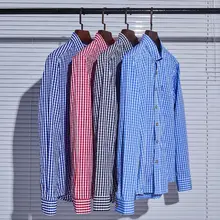 Осень, стиль, мужская рубашка с длинным рукавом в тонкую полоску, корейский стиль, повседневная приталенная Молодежная рубашка с острым воротником, Базовая рубашка