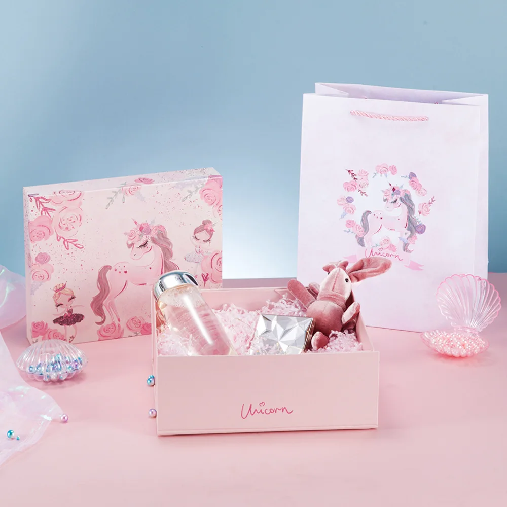 

Pink Cherry Blossom Wedding Gift Box Cartoon Beauty Valentine's Day Christmas Birthday Party Gift Boxes Unicorn Gift Boxes