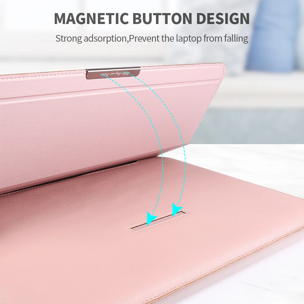 Laptop Sleeve Case Bag For MacBook Air Pro M1 13 A2338 A2337 PU Leather Laptop Carry Sleeve for 12 13 13.3 16 Leather Sleeve Bag