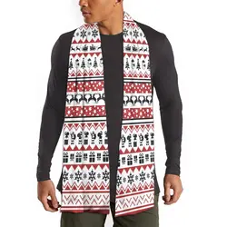 Quality Cosplay Multicolor Fashion Classical Christmas Elements Printing Long Soft Shawl Winter Scarves Full Pattern Custom