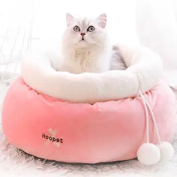 

Round pet nest kennel small cat pet puppy round bed house soft warm pad nest comfy calming dog bed cat's house hondendeken 30O7